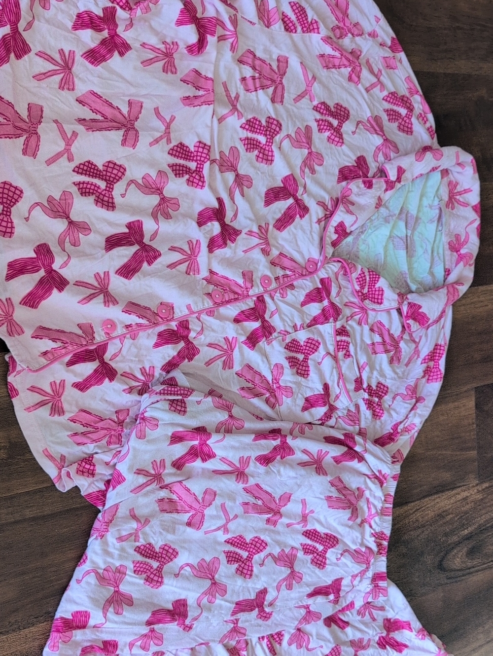 Pink Lilly Pink Bow Print Pajamas
